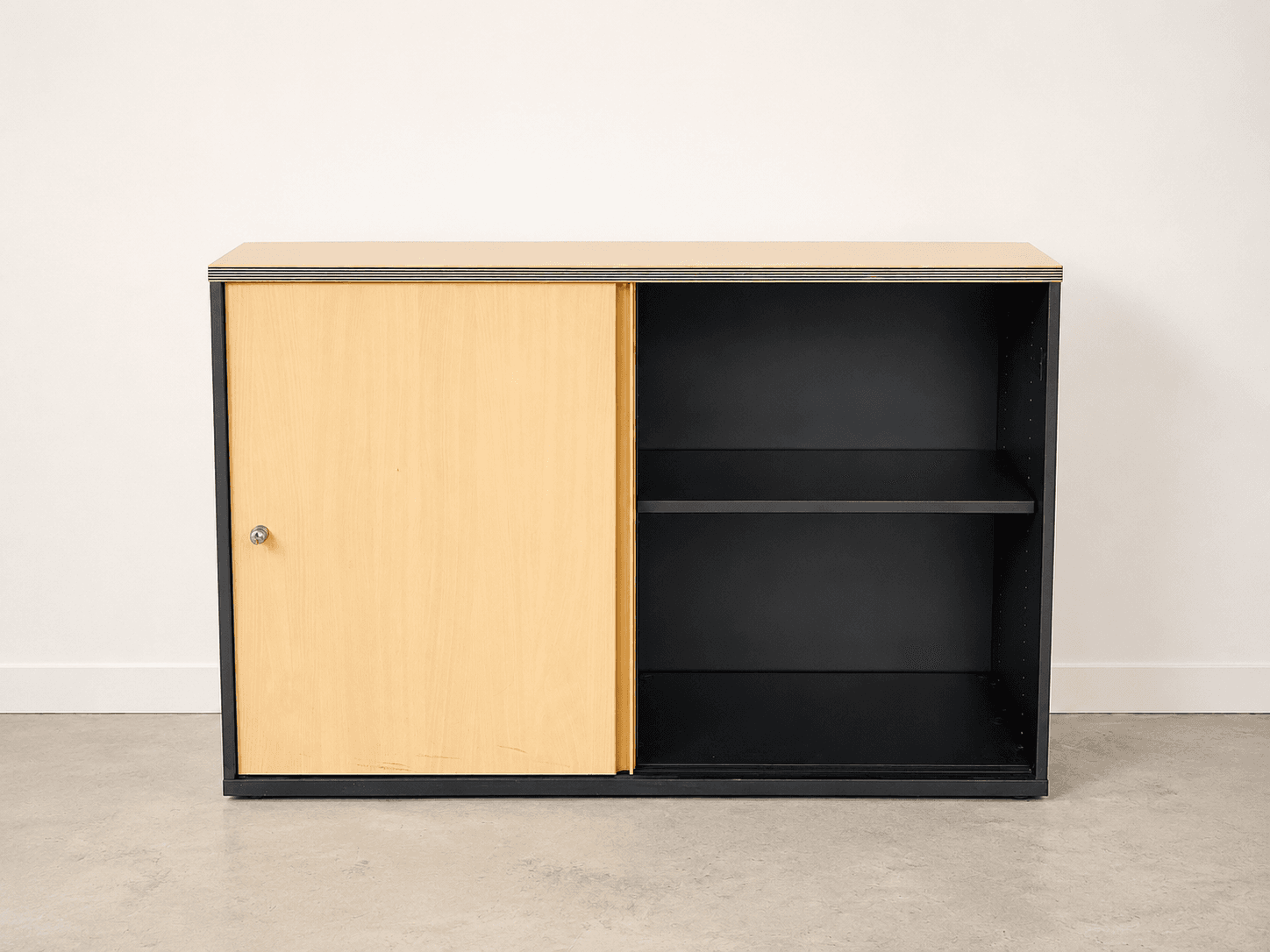 Bene Ordnerschrank mit Schiebetür Buche/Grau 1200 × 550 × 840