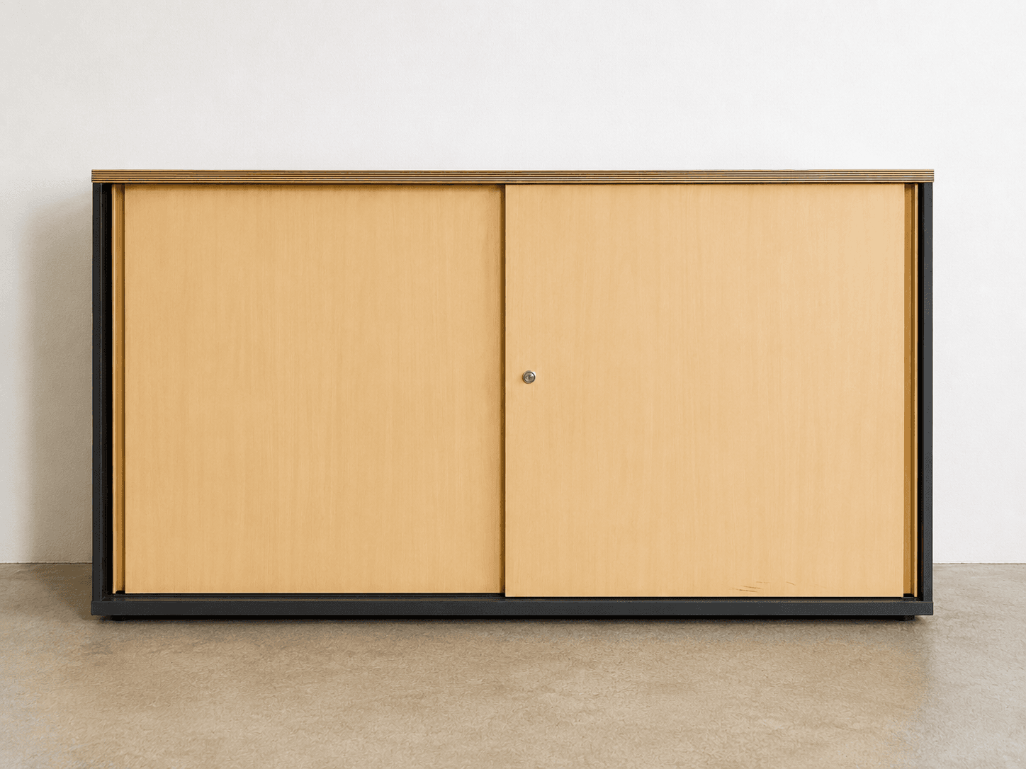 Bene Ordnerschrank mit Schiebetür Buche/Grau 1600 × 450 × 840