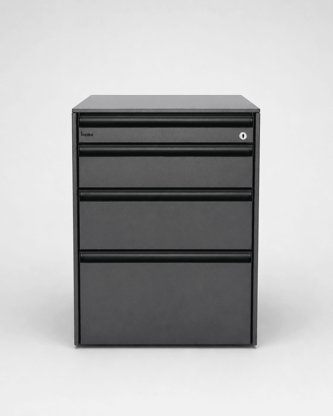 Bene Rollcontainer Anthrazit abschließbar 430 × 600 × 510
