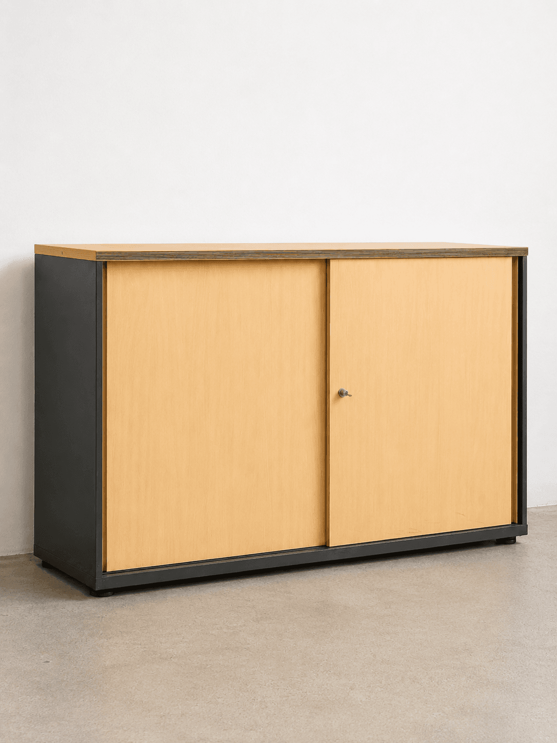 Bene Ordnerschrank mit Schiebetür Buche/Grau 1600 × 450 × 840