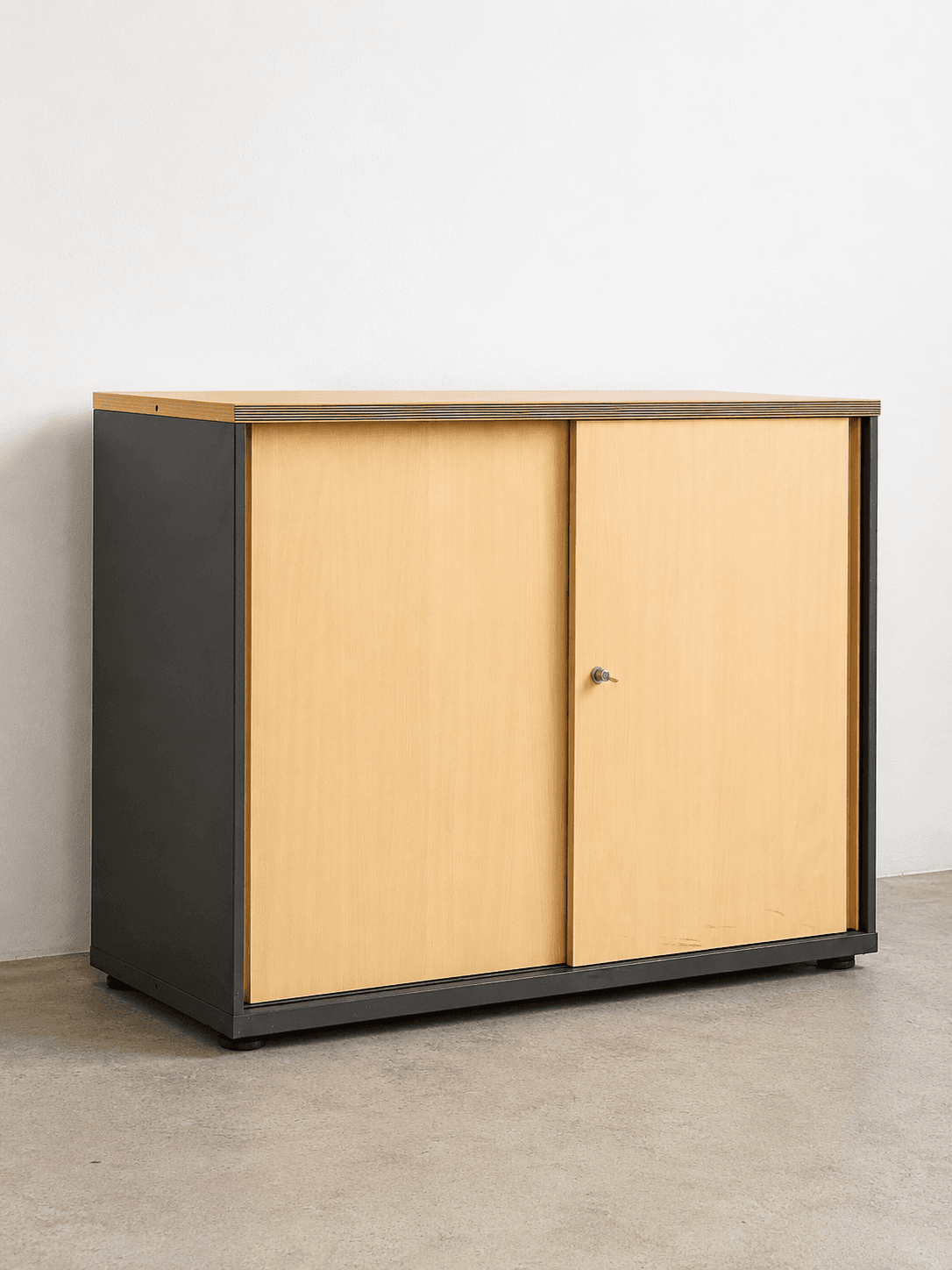 Bene Ordnerschrank mit Schiebetür Buche/Grau 1200 × 550 × 840